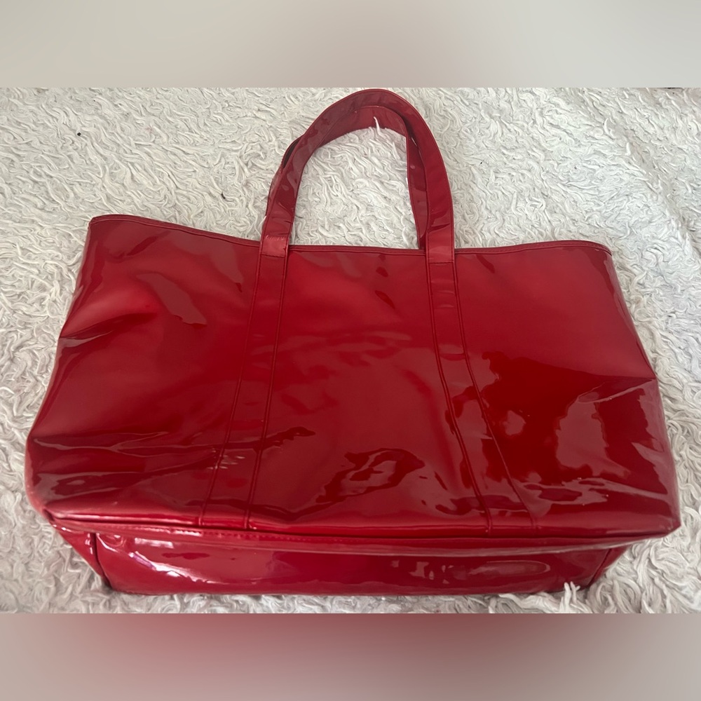 Victoria's Secret Glossy Red Tote - Picture 4 of 6